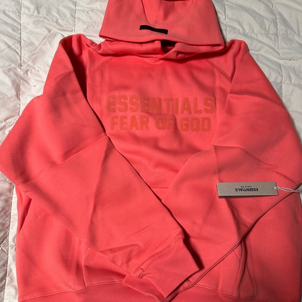 Essentials Fear of God Pink Hoodie
